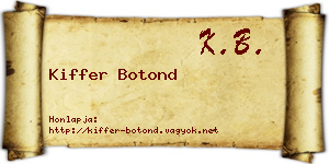 Kiffer Botond névjegykártya